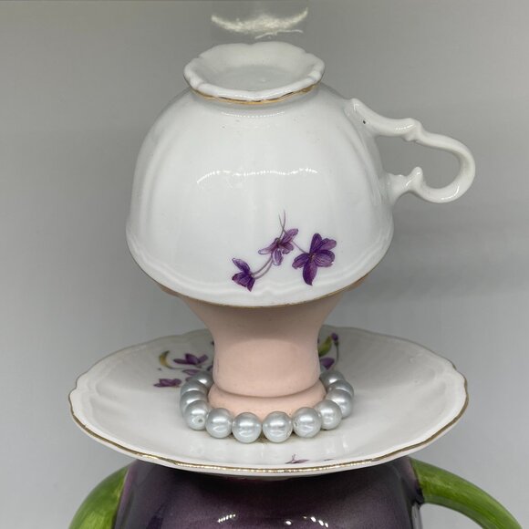 Doll Head Teapot Bird Feeder-Unusual Gift-Creepy Feeder-New! - Picture 8 of 11